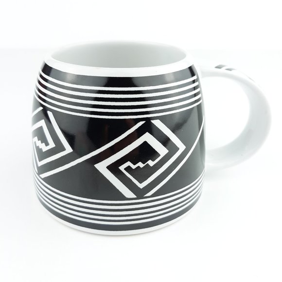 The Treasure Chest Las Cruces No 18 Geometric Aztec Black & White Mug - Picture 2 of 12